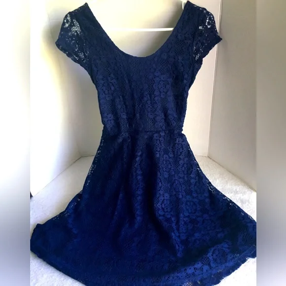 Wet Seal Dresses | Wet Seal Blue Lace Party Dress - Open Back - Size Small | Color: Blue | Size: S | Javyjavy1717'S Closet